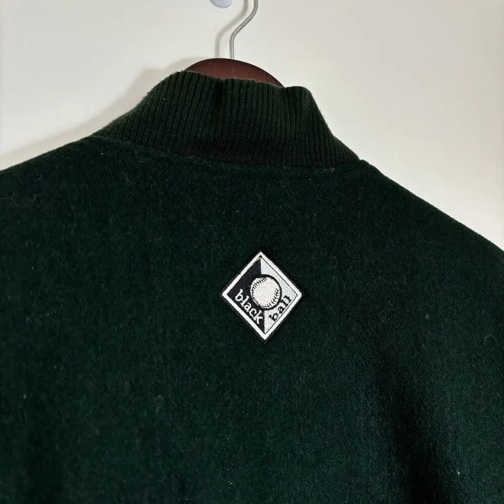 Vintage Chicago Black Sox Varsity Jacket Wool MLB Bomber White Mens XL 90s Green